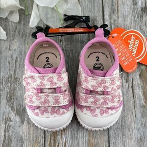 Baby Girls Two Strap Bump Toe Sneakers Shoes Size 2
